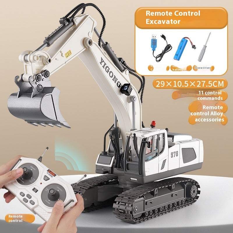 Kids Ride-On Excavator Toy – Remote Control Construction Vehicle for Toddlers – Engineering Car Toy for 4–6 Years Old - Shofora Store