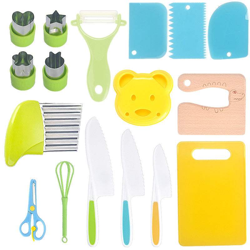Children's Kitchen Knife Toy Set – Safe Plastic Cooking Toys for Kids – Play Kitchen Cooking Game Set - Shofora Store