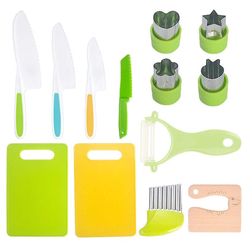 Children's Kitchen Knife Toy Set – Safe Plastic Cooking Toys for Kids – Play Kitchen Cooking Game Set - Shofora Store
