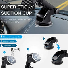 360° Car Phone Mount – Universal Windshield & Air Vent Holder for GPS and Mobile Devices (3.5"–6.8")