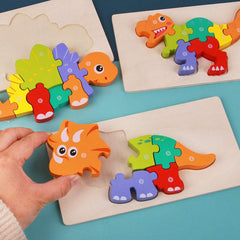 Children’s Educational Toy – Wooden 3D Dinosaur Puzzle Montessori Learning Set