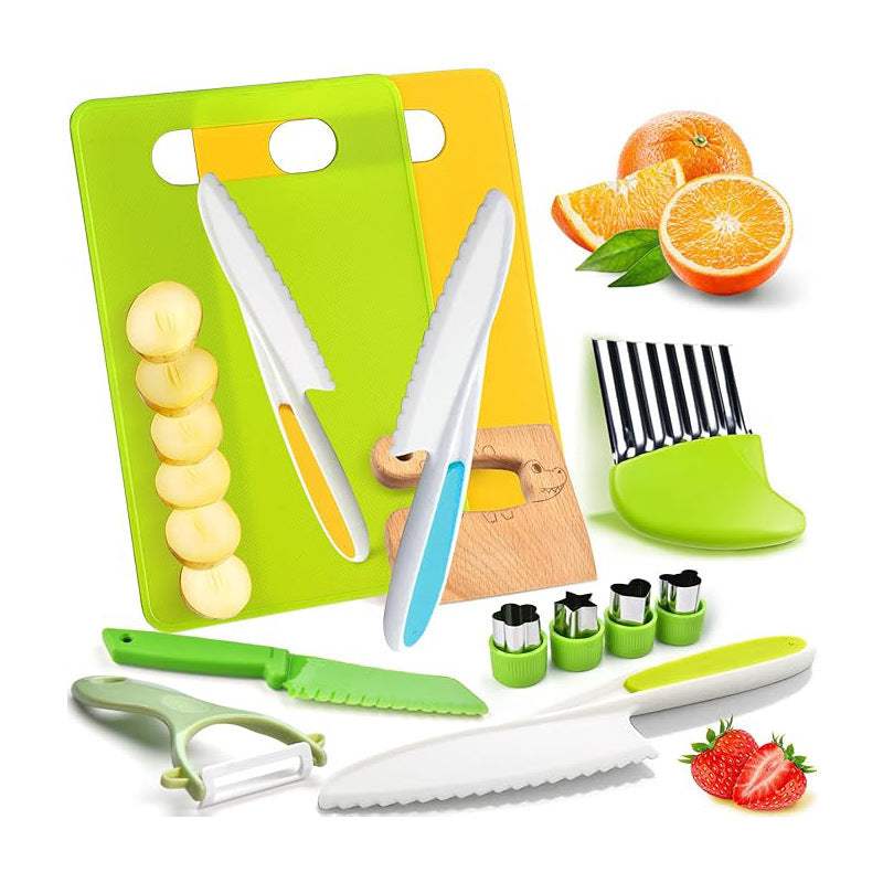 Children's Kitchen Knife Toy Set – Safe Plastic Cooking Toys for Kids – Play Kitchen Cooking Game Set - Shofora Store