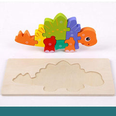 Children’s Educational Toy – Wooden 3D Dinosaur Puzzle Montessori Learning Set