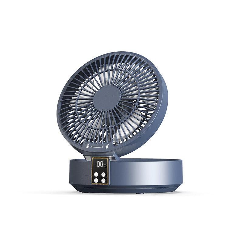 Portable Ceiling Fan with Remote Control – Rechargeable Folding Mini Air Cooler with Night Light for Home & Travel
