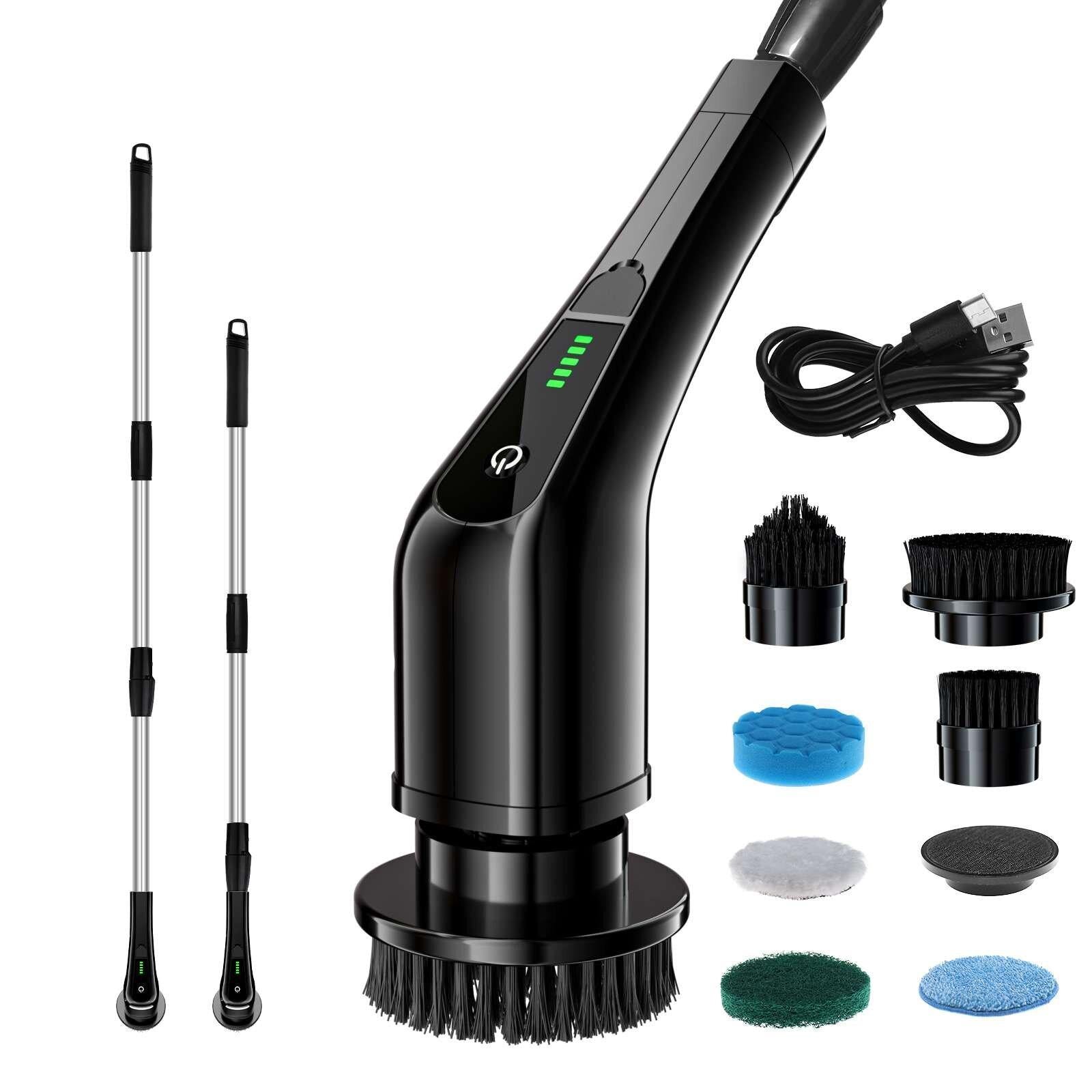 Electric Cleaning Brush CLE-01 – Powerful Bathroom Tile Scrubber & Grout Cleaner with 360° Rotation & 7 Heads