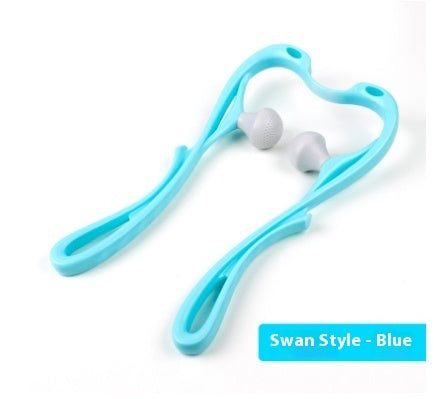 6-Roller Manual Neck Massager – Jade Scraper Included – Deep Tissue Muscle Relaxer Tool for Neck, Back, Legs, and Shoulders