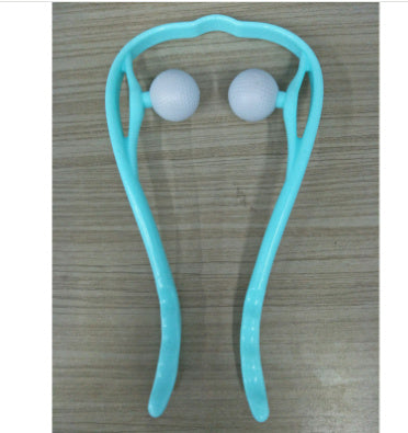6-Roller Manual Neck Massager – Jade Scraper Included – Deep Tissue Muscle Relaxer Tool for Neck, Back, Legs, and Shoulders