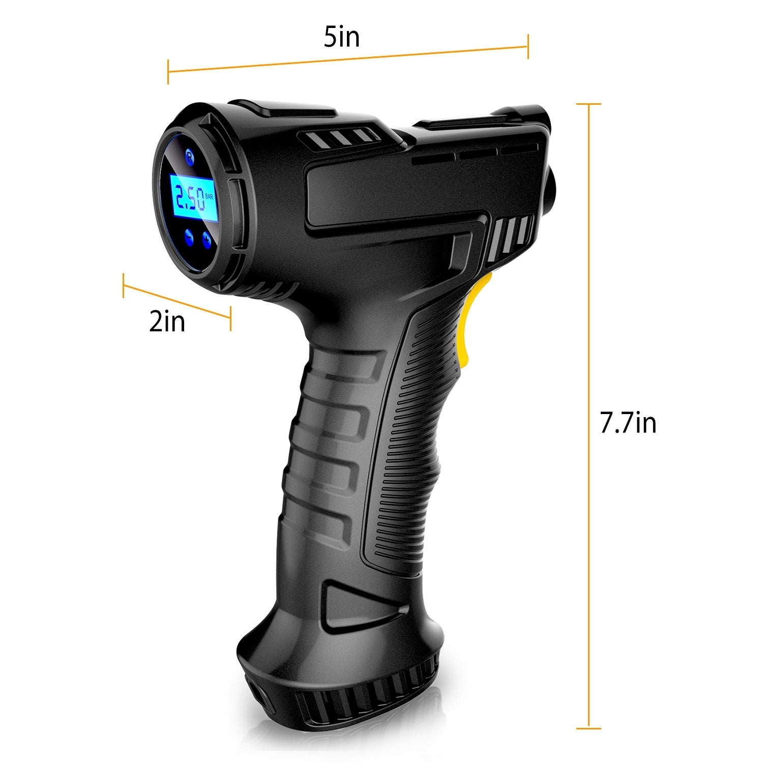 Portable Car Tire Inflator – 150PSI 12V Digital Air Compressor with LED Light & Auto Shut-Off