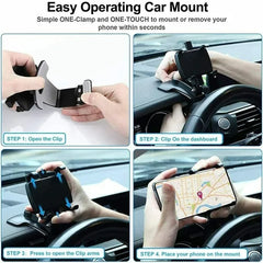 Universal Car Phone Holder – Dashboard Mount Clip Cradle Stand for GPS & Mobile Devices (4–7")