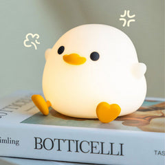 Doudou Duck Night Light – Silicone Touch Sensor Lamp with Timer & USB Rechargeable Bedside Light for Kids