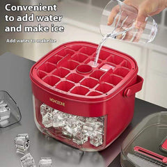 Push-Release Ice Tray with Lid – Stackable Large-Capacity Ice Bucket for Freezer, Easy-Clean 48 Grid Portable Ice Maker - Shofora Store