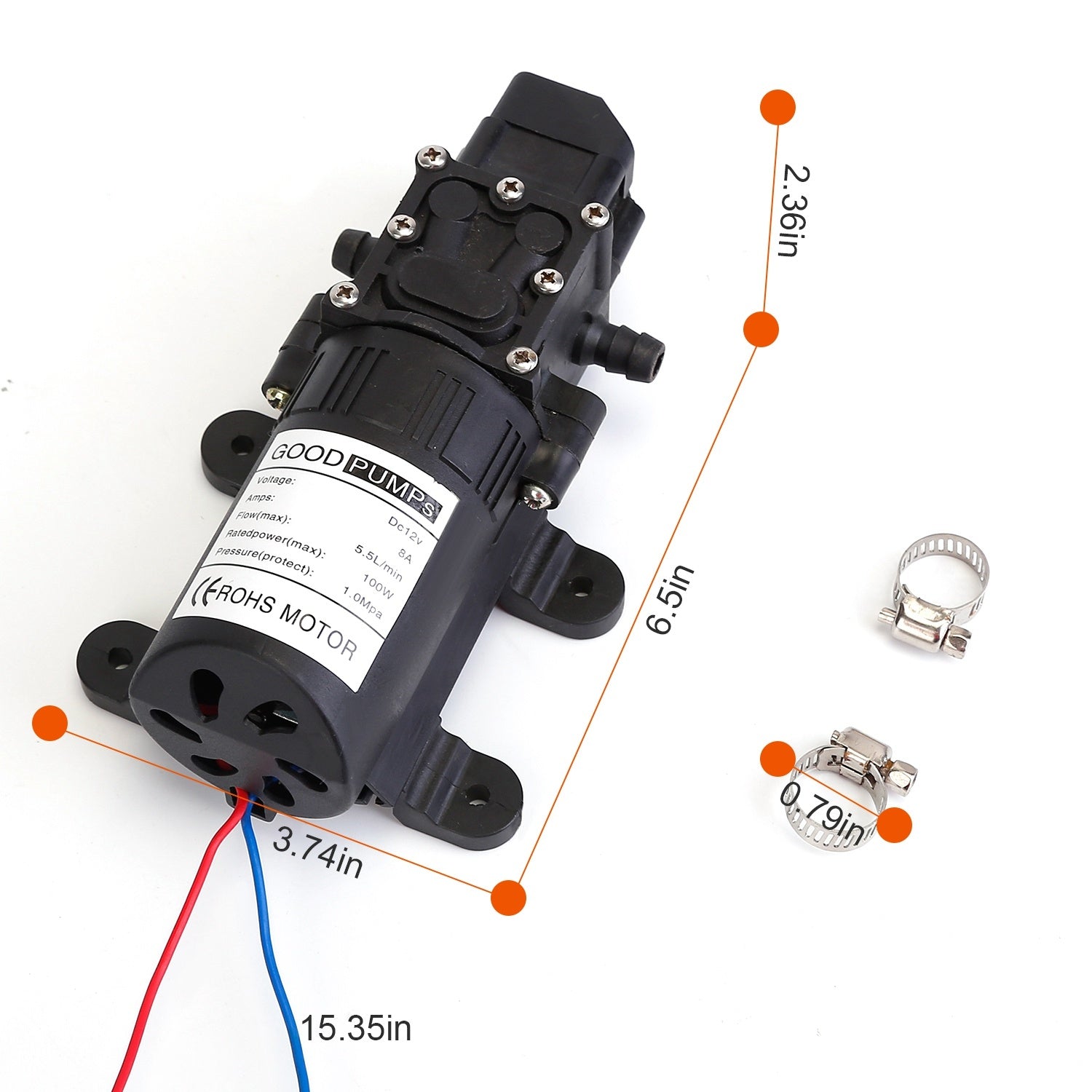 12V Water Pump – 130PSI Self Priming Diaphragm Sprayer for RV, Camper, Marine, and Garden Use