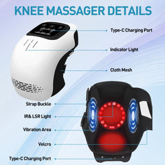 Pain Relief Knee Massager – Cordless Vibrating Heat Therapy for Arthritis & Joint Discomfort