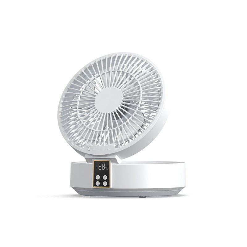 Portable Ceiling Fan with Remote Control – Rechargeable Folding Mini Air Cooler with Night Light for Home & Travel