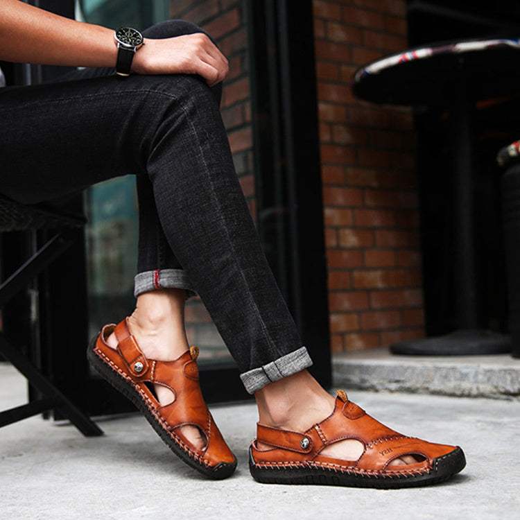 Men’s Closed Toe Sandals – Adjustable Summer Slides & Stylish Beach Shoes for Casual Comfort - Shofora Store