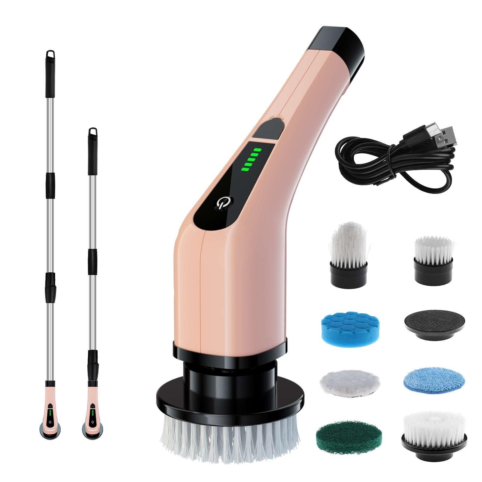 Electric Cleaning Brush CLE-01 – Powerful Bathroom Tile Scrubber & Grout Cleaner with 360° Rotation & 7 Heads