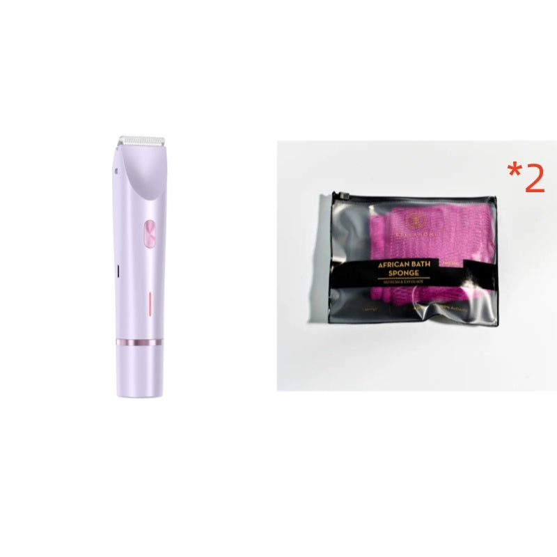 2-in-1 Electric Razor for Women – Wet & Dry Body Shaver with Bikini Trimmer and Dual Head Design