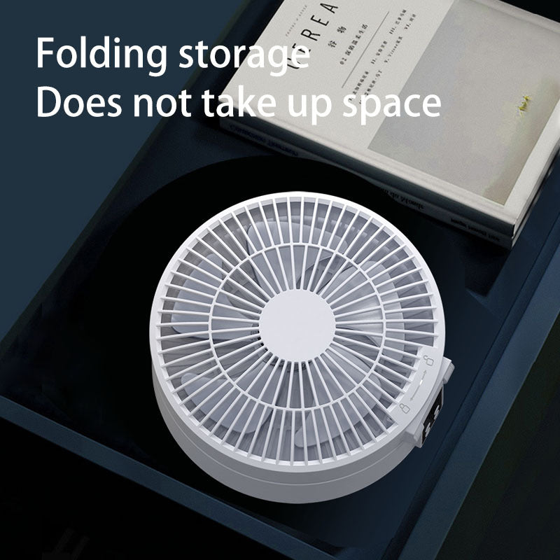 Portable Ceiling Fan with Remote Control – Rechargeable Folding Mini Air Cooler with Night Light for Home & Travel