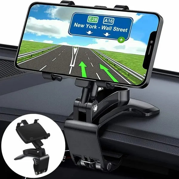 Universal Car Phone Holder – Dashboard Mount Clip Cradle Stand for GPS & Mobile Devices (4–7")