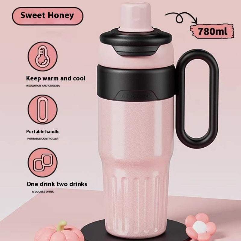 780ml Stainless Steel Insulated Thermos Water Bottle with Lid & Straw – Keeps Drinks Hot & Cold - Shofora Store