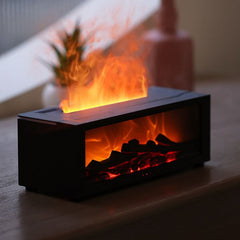 Fireplace Flame Essential Oil Diffuser – LED Aromatherapy Machine & Mist Humidifier with Remote Control and 150ml Tank