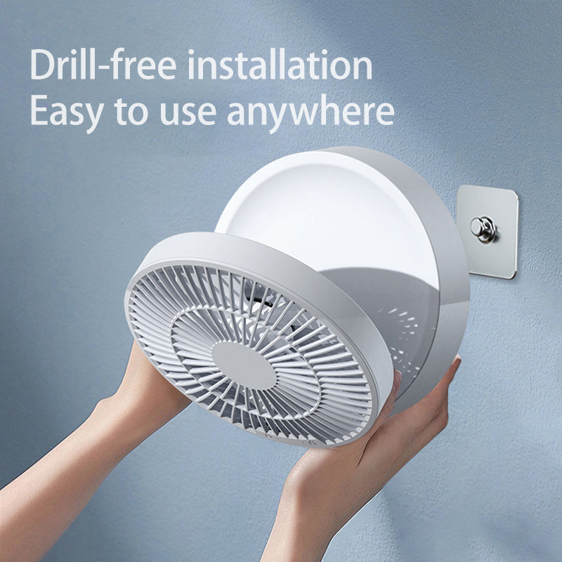 Portable Ceiling Fan with Remote Control – Rechargeable Folding Mini Air Cooler with Night Light for Home & Travel