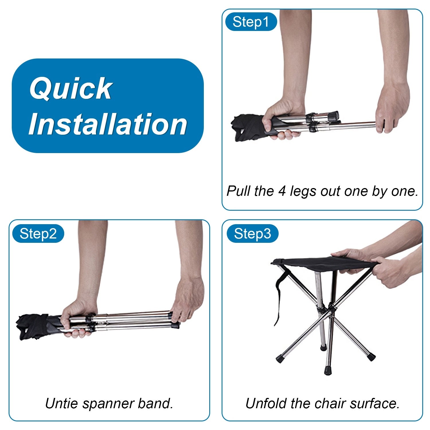 Portable Folding Chair – Lightweight Camping Stool with Carry Bag for Hiking, Fishing & Outdoor Adventures