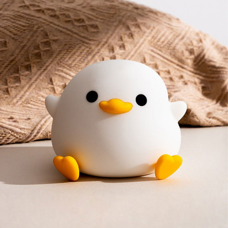 Doudou Duck Night Light – Silicone Touch Sensor Lamp with Timer & USB Rechargeable Bedside Light for Kids