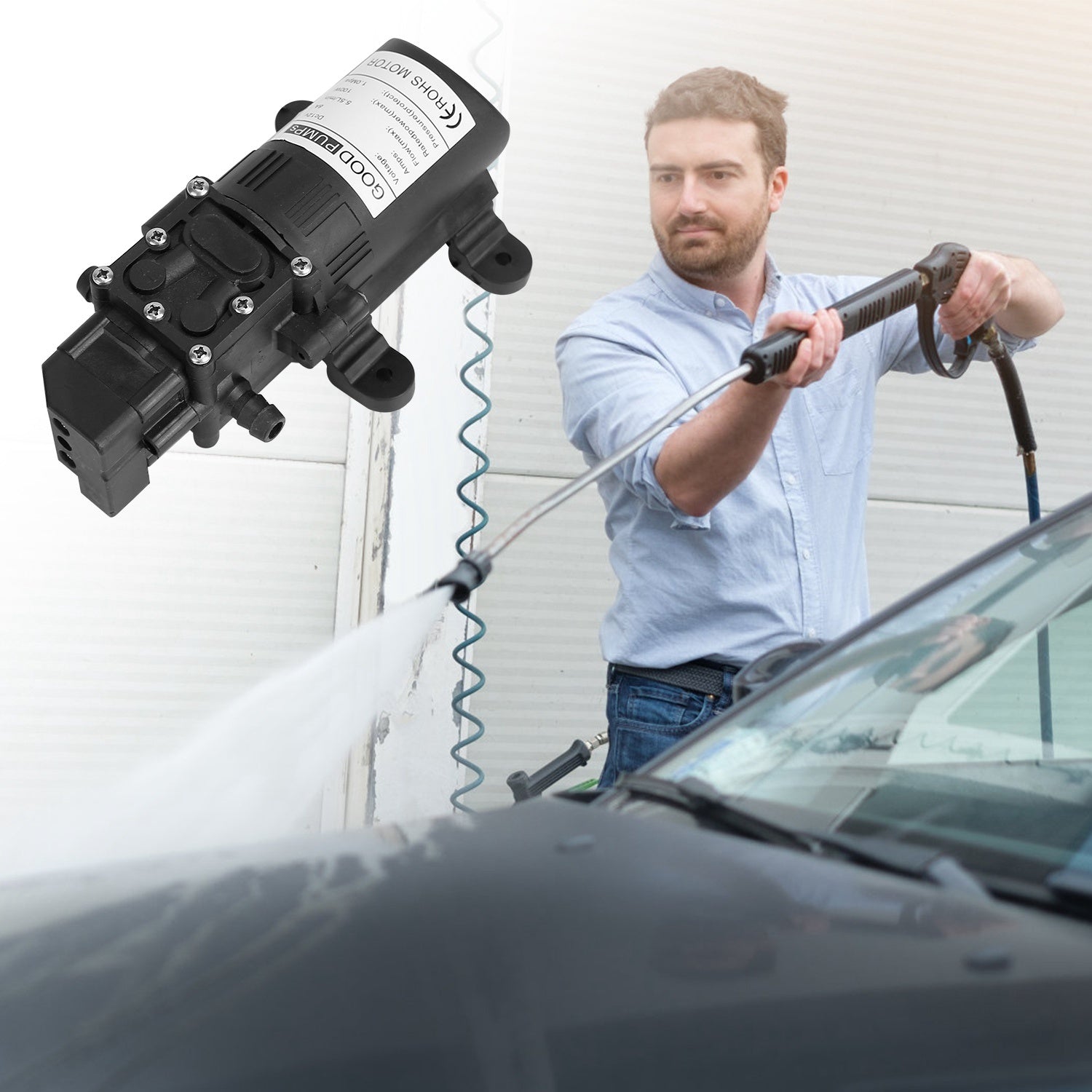 12V Water Pump – 130PSI Self Priming Diaphragm Sprayer for RV, Camper, Marine, and Garden Use