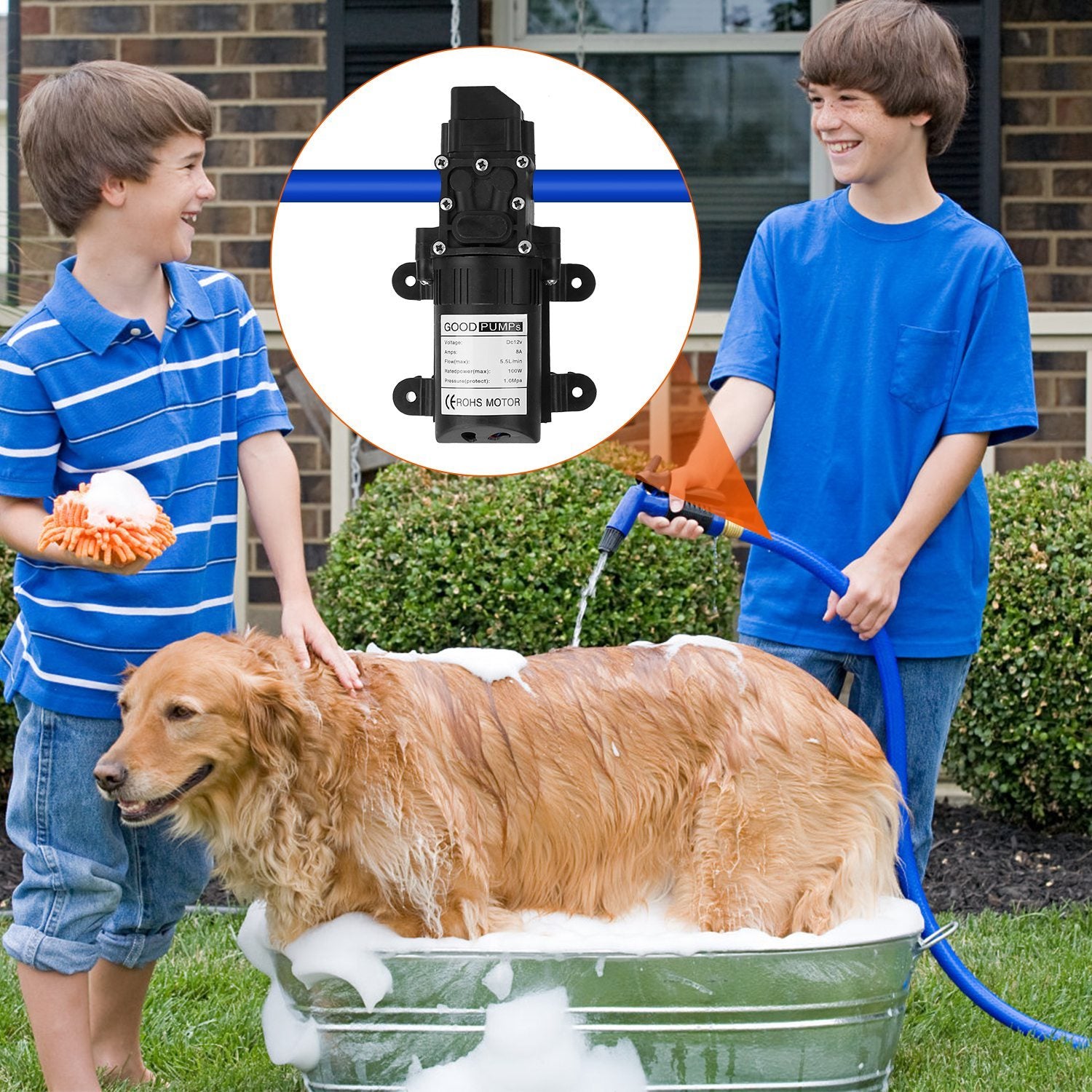 12V Water Pump – 130PSI Self Priming Diaphragm Sprayer for RV, Camper, Marine, and Garden Use