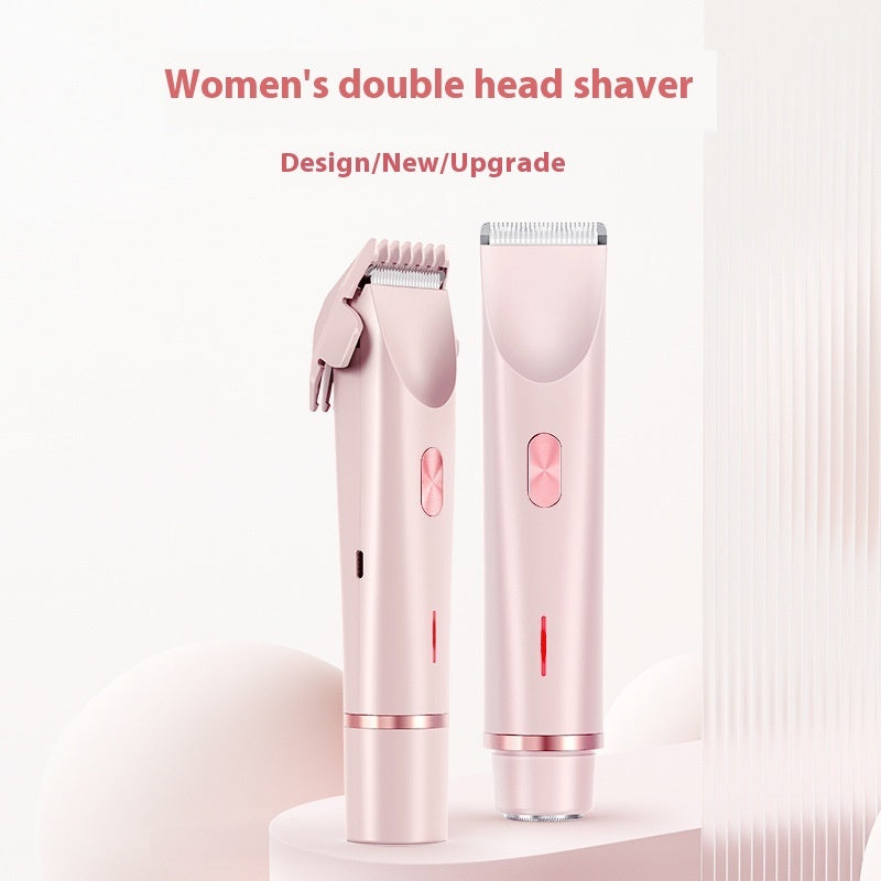 2-in-1 Electric Razor for Women – Wet & Dry Body Shaver with Bikini Trimmer and Dual Head Design