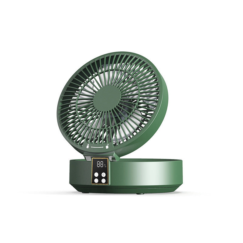 Portable Ceiling Fan with Remote Control – Rechargeable Folding Mini Air Cooler with Night Light for Home & Travel