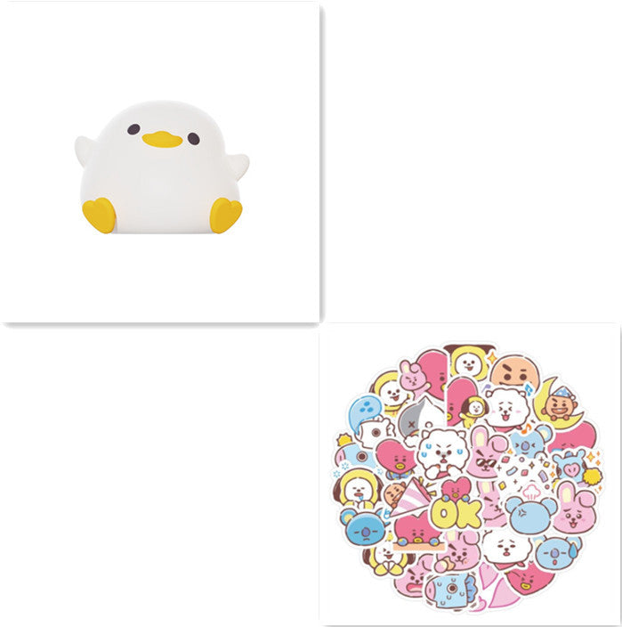 Doudou Duck Night Light – Silicone Touch Sensor Lamp with Timer & USB Rechargeable Bedside Light for Kids