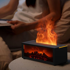 Fireplace Flame Essential Oil Diffuser – LED Aromatherapy Machine & Mist Humidifier with Remote Control and 150ml Tank