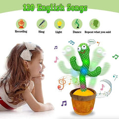Dancing Cactus Toy – Talking Plush Doll with 120 Songs, LED Lights & Voice Recording Fun for Kids