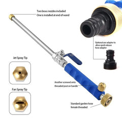 High-Pressure Power Washer Spray Nozzle Wand – Garden Hose Attachment with 2 Tips & Hose Adapter