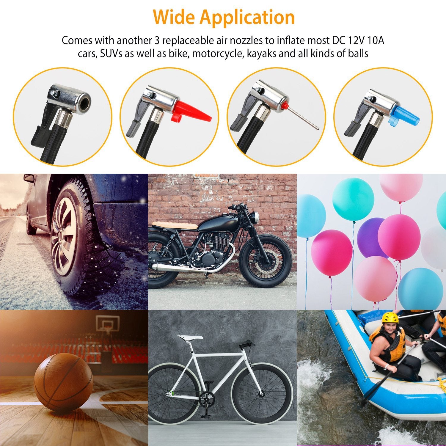 Portable Car Tire Inflator – 150PSI 12V Digital Air Compressor with LED Light & Auto Shut-Off