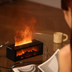 Fireplace Flame Essential Oil Diffuser – LED Aromatherapy Machine & Mist Humidifier with Remote Control and 150ml Tank