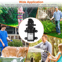 12V Water Pump – 130PSI Self Priming Diaphragm Sprayer for RV, Camper, Marine, and Garden Use