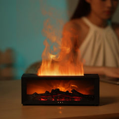 Fireplace Flame Essential Oil Diffuser – LED Aromatherapy Machine & Mist Humidifier with Remote Control and 150ml Tank