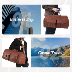 Men’s Leather Suit Travel Duffel Bag – Large Capacity Garment Carry-On with Shoulder Strap - Shofora Store