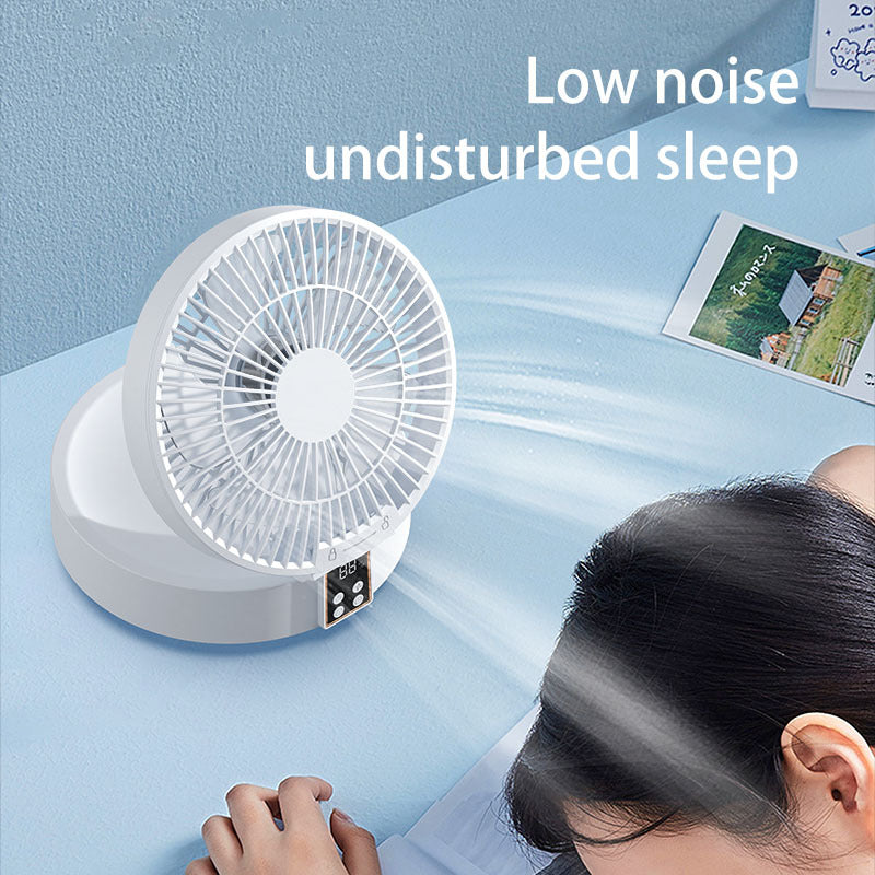 Portable Ceiling Fan with Remote Control – Rechargeable Folding Mini Air Cooler with Night Light for Home & Travel