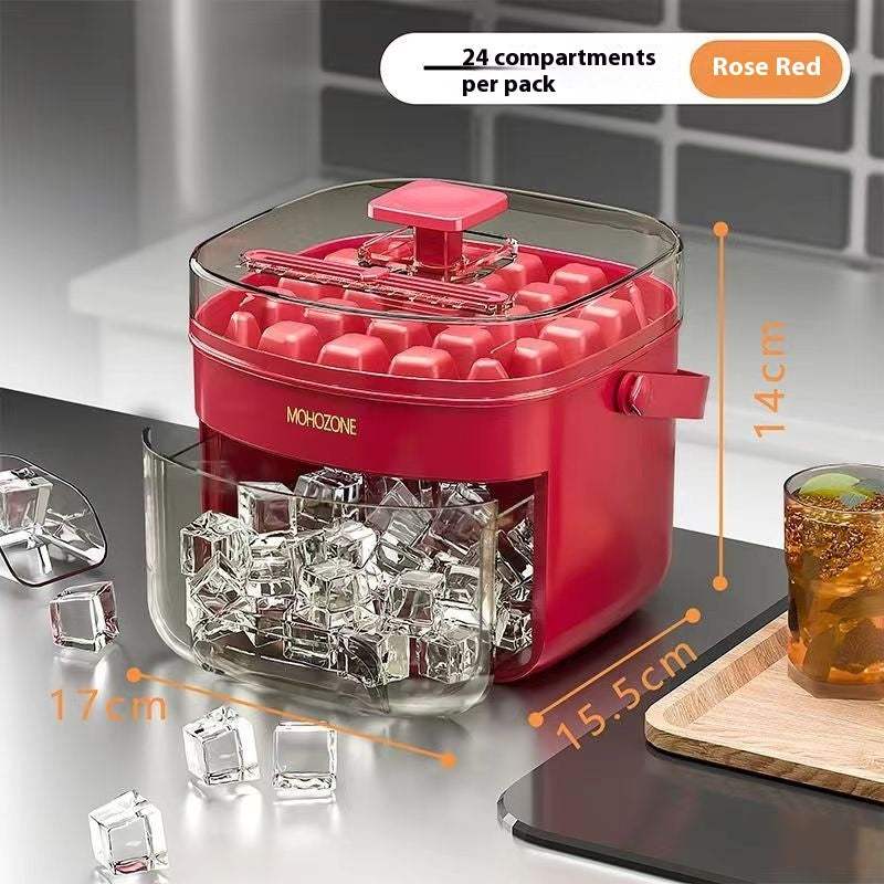 Push-Release Ice Tray with Lid – Stackable Large-Capacity Ice Bucket for Freezer, Easy-Clean 48 Grid Portable Ice Maker - Shofora Store