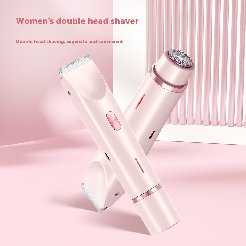 2-in-1 Electric Razor for Women – Wet & Dry Body Shaver with Bikini Trimmer and Dual Head Design