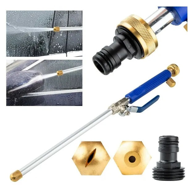 High-Pressure Power Washer Spray Nozzle Wand – Garden Hose Attachment with 2 Tips & Hose Adapter