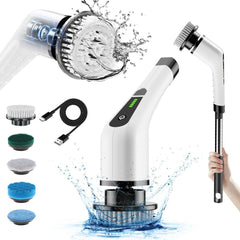 Electric Cleaning Brush CLE-01 – Powerful Bathroom Tile Scrubber & Grout Cleaner with 360° Rotation & 7 Heads