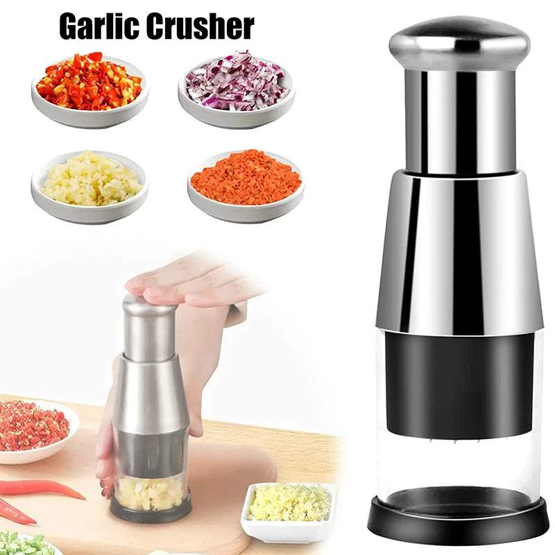 All-in-One Vegetable Chopper & Garlic Press – Stainless Steel Onion Chopper - Kitchen Chopper Tool - Shofora Store