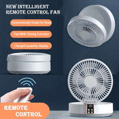Portable Ceiling Fan with Remote Control – Rechargeable Folding Mini Air Cooler with Night Light for Home & Travel