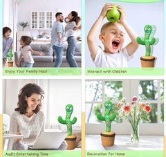 Dancing Cactus Toy – Talking Plush Doll with 120 Songs, LED Lights & Voice Recording Fun for Kids